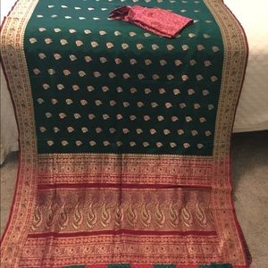 Saree sari silk Indian Pakistani woman clothes chaniya Choli Wedding Sari Salwar
